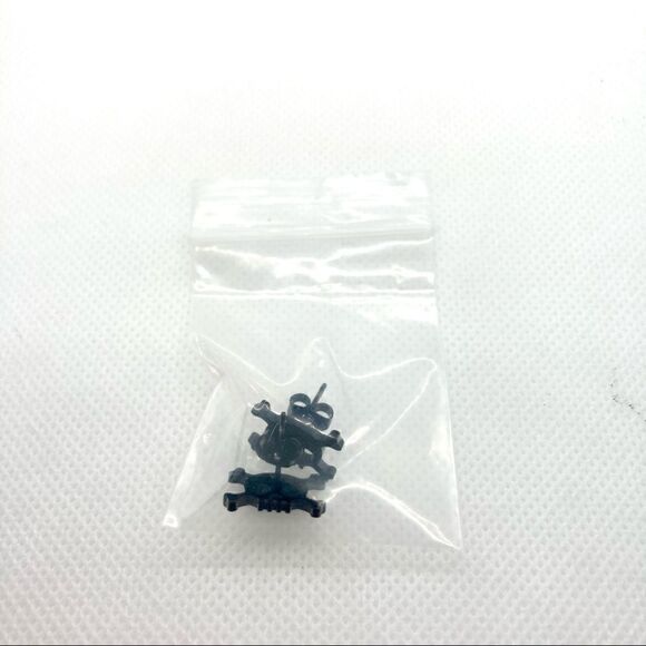 Black Skull and Crossbones Earring Pair - Picture 7 of 7